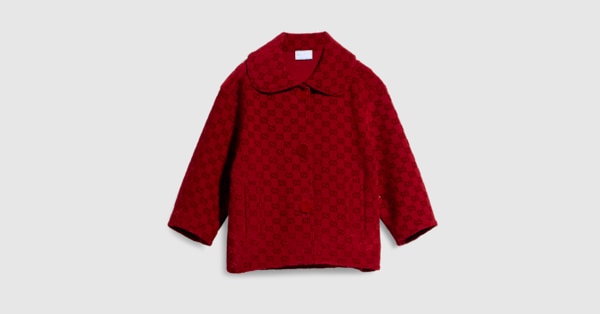 Children's GG neoprene jacket in bordeaux | GUCCI® GR