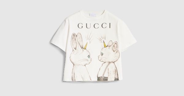 チルドレンズ〕ヒグチユウコ プリント コットン Tシャツ ・ホワイト