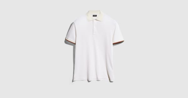 Silk jersey polo shirt with Web in white | GUCCI® US
