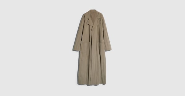 Washed matte nylon trench coat in taupe | GUCCI® US