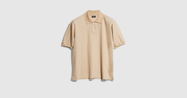 GUCCI シアーシャツ 長袖 ベージュ イタリア製 36 GG jersey polo shirt in beige | GUCCI® US