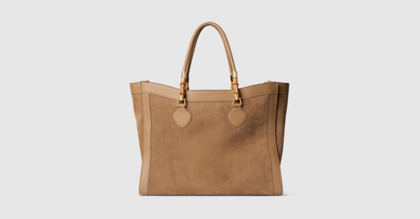 バンブー トート ラージバッグ ・ダークブラウン スエード | GUCCI公式