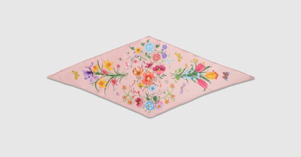 プリント シルクツイル ダイヤモンド スカーフ ・マルチカラー | GUCCI公式