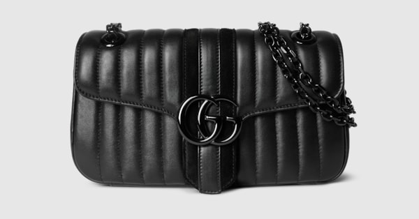 Jetset GG Marmont medium shoulder bag in black nappa leather