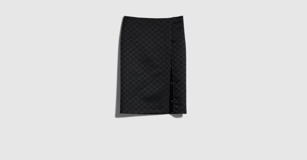 GG viscose jacquard skirt in black | GUCCI® US