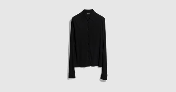 Lightweight viscose crêpe jersey shirt in black | GUCCI® US
