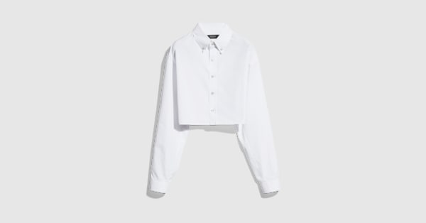 GUCCI ×  コラボ クロップドシャツ ホワイト クロップド コットンポプリン シャツ ・ホワイト | GUCCI公式