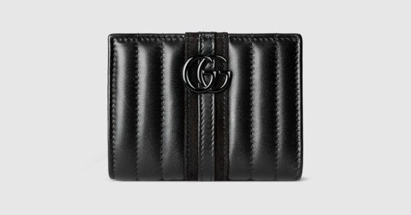 ダブルG スモールウォレット ・ブラック レザー | GUCCI公式