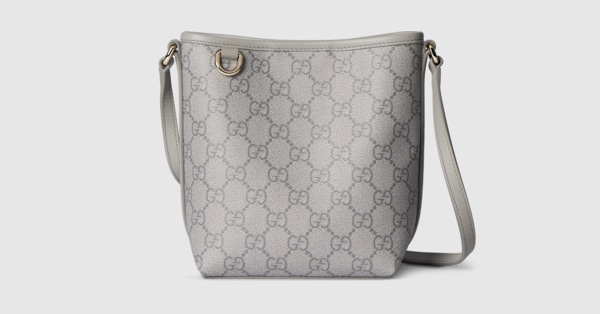 GG Emblem nano bucket bag in grey GG fabric | GUCCI® US