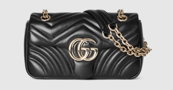 GGマーモント〕スモール ショルダーバッグ ・ブラック レザー | GUCCI公式