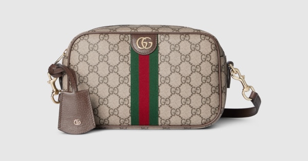Ophidia small camera bag in beige and brown GG fabric | GUCCI® CA