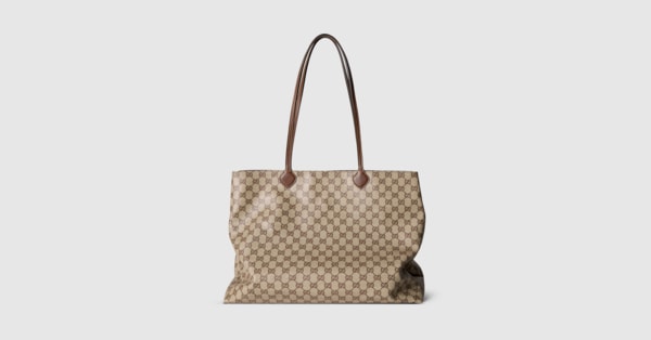Gucci NY ラージ トートバッグ ・ベージュ＆ダークブラウン GG