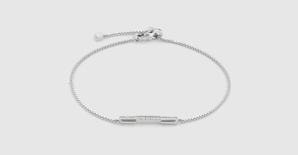 Gucci Link to Love diamond 18k bracelet in 18k white gold | GUCCI® US