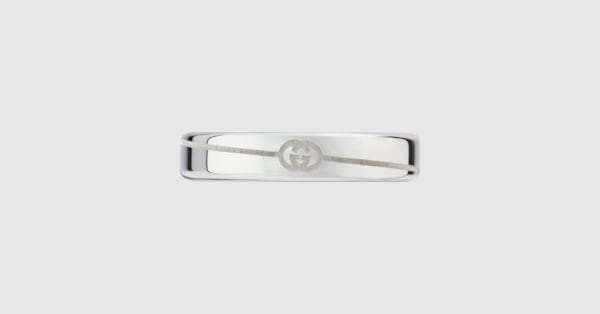【ジーノ】箱付き美品　GUCCI ダイアゴナル リング #25 23号 ダイアゴナル インターロッキングG スリム リング ・スターリング