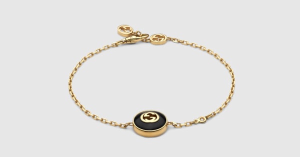 グッチ インターロッキング〕18K チェーン ブレスレット ・18K