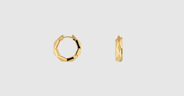 Gucci Link to Love〕スタッズピアス 18k ゴールド ・18K イエロー