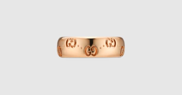Icon 18k GG thin ring in 18k rose gold | GUCCI® US