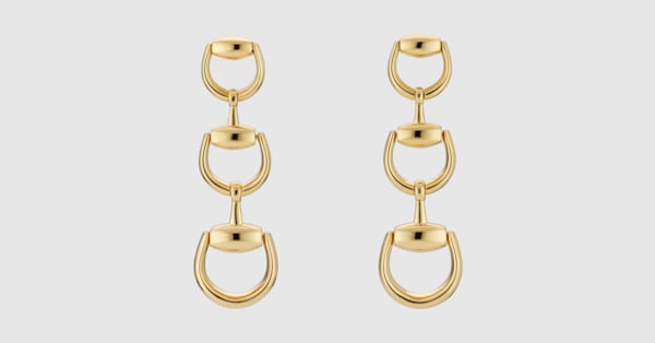GUCCI ゴールドピアス オリジナルポーチ付き ホースビット〕18K ドロップピアス ・18K イエローゴールド | GUCCI公式