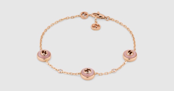 Gucci Interlocking 18k chain bracelet in 18k rose gold | GUCCI® US