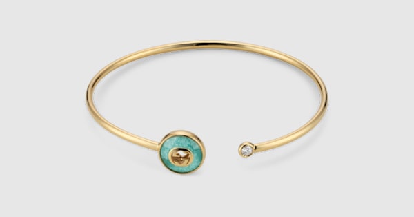 Gucci Interlocking 18k bangle bracelet in 18k yellow gold | GUCCI® US
