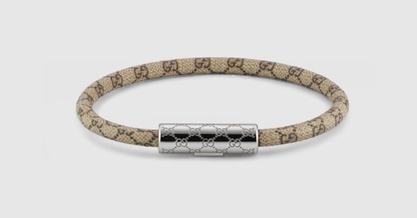 Bracelet with GG detail in beige and brown GG Supreme | GUCCI® US