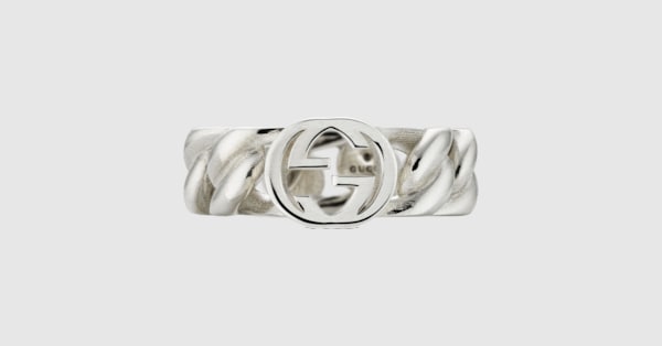 Gucci Interlocking ring in 925 sterling silver | GUCCI® US