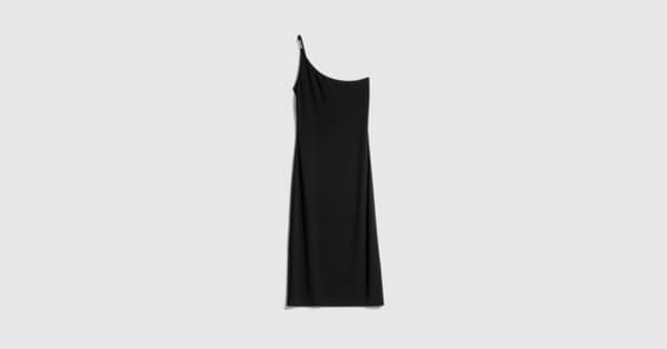 Viscose crêpe jersey one shoulder dress in black | GUCCI® RO