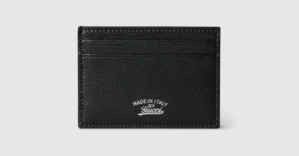 GUCCI 黒 レザー ケース Lira card case in black leather | GUCCI® US