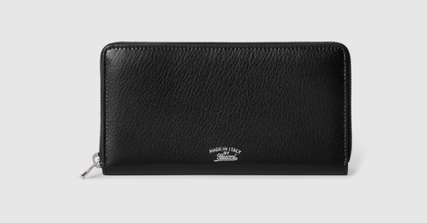 Lira zip around wallet in black leather | GUCCI® US