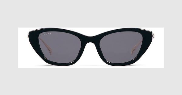 Cat eye frame sunglasses in black | GUCCI® US