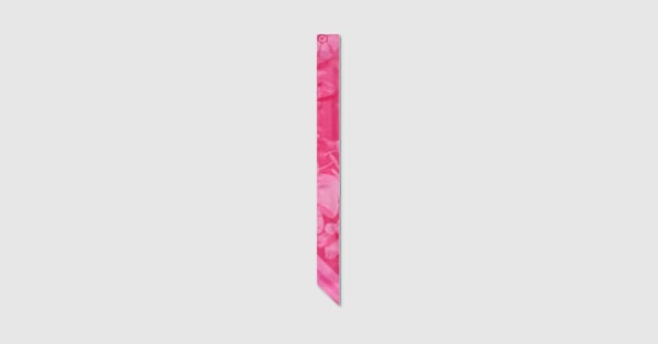 GUCCI　プリントシルクリボン　新品・未使用 ホースビット ピンク GG柄 プリント シルクツイル リボン ・フューシャピンク | GUCCI公式