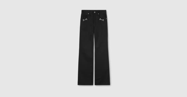 ホースビット ディテール コットンデニム パンツ ・ブラック | GUCCI公式