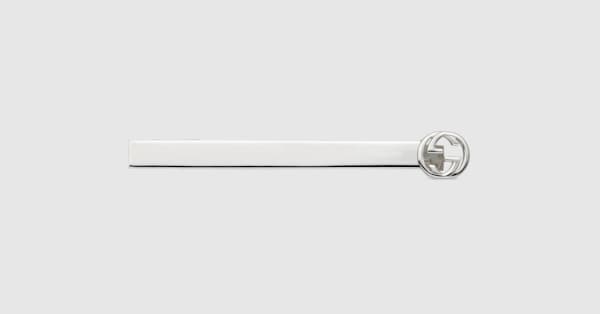 GUCCI グッチ ネクタイピン ガーデン アラベスク スクエアG Ag925 インターロッキングG ネクタイピン ・スターリングシルバー | GUCCI公式