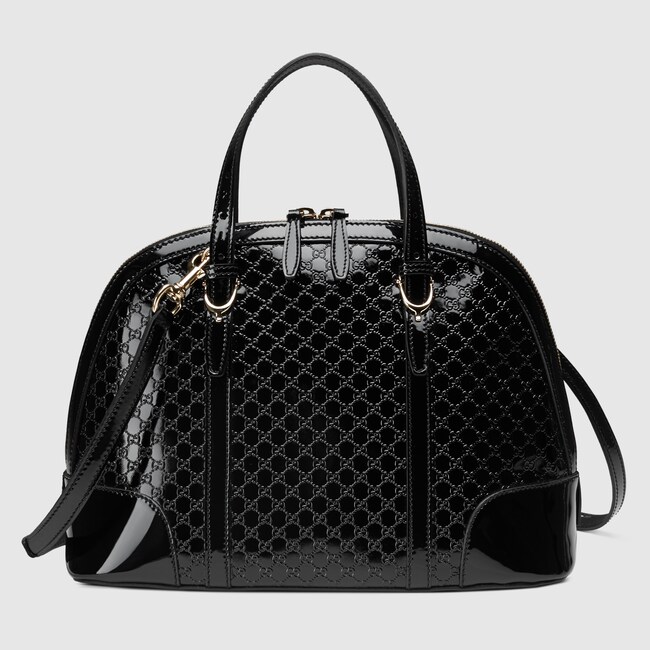 Gucci Nice Microguccissima Bag In Black Glossy Gucci Nice Microguccissima Bag In Black Glossy Patent Leather With Trim