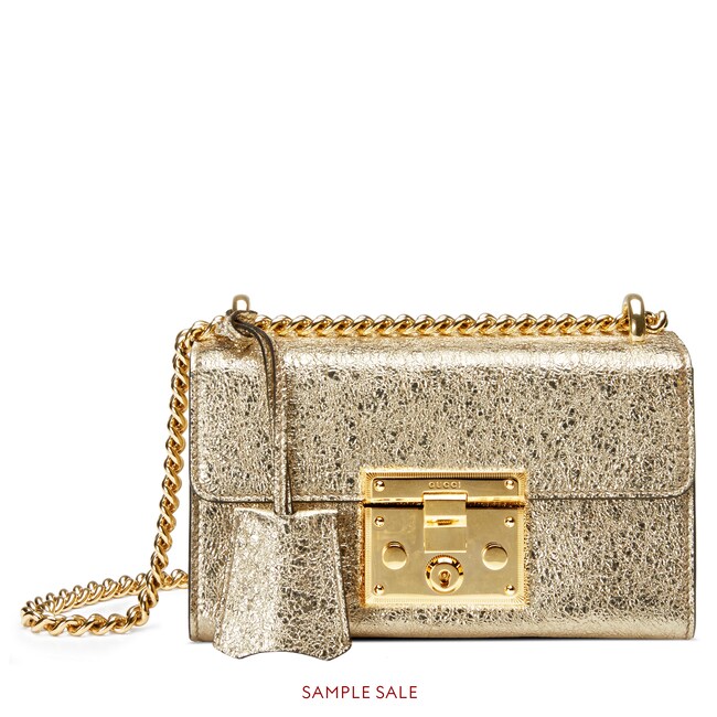 Padlock Small Metallic Shoulder Bag In Platinum Laminate Padlock Small Metallic Shoulder Bag In Platinum Laminate Leather Gucci Women S Bags