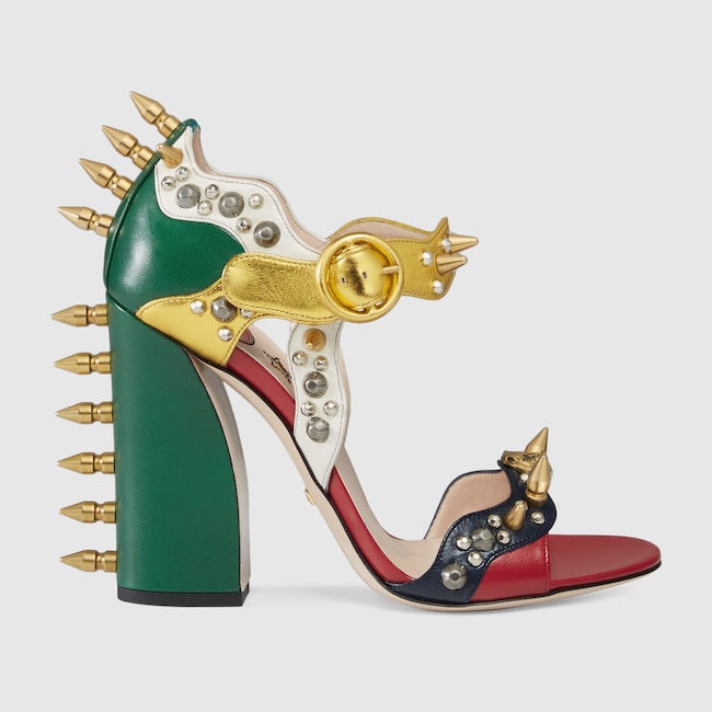 gucci Leather studded sandal