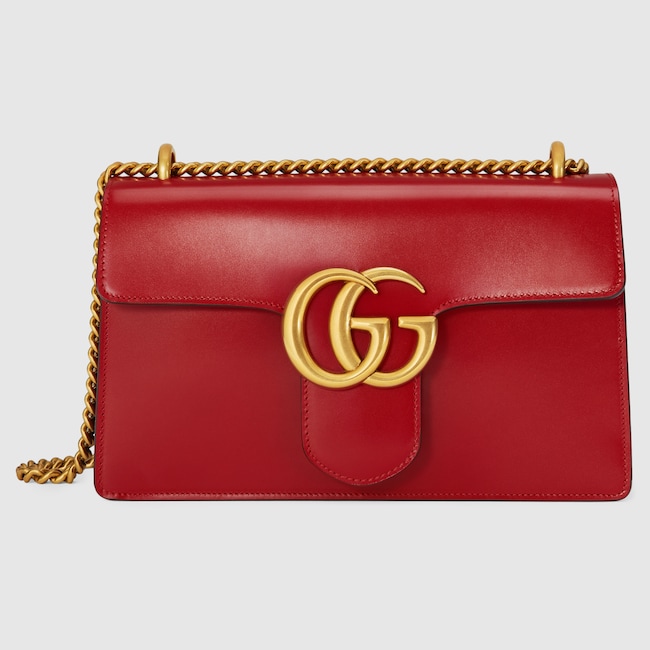 Borsa a spalla GG Marmont in pelle