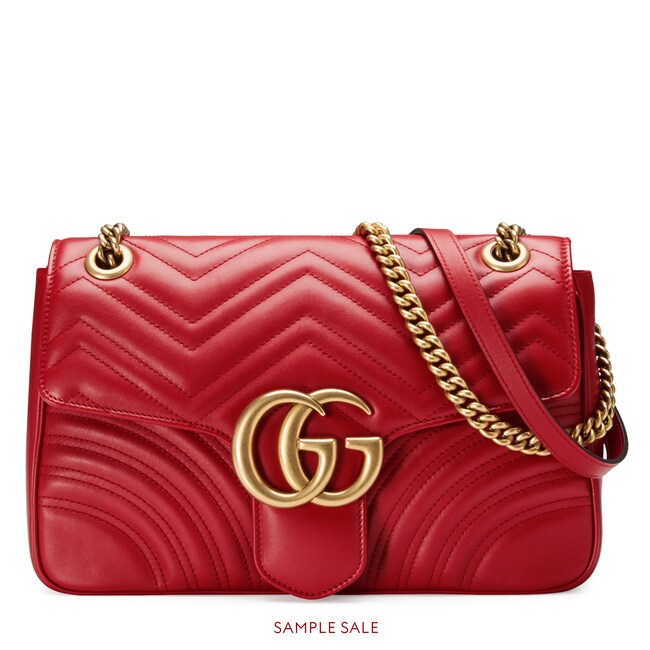 Gg Marmont Medium Matelassé Shoulder Bag In Hibiscus Red Gg Marmont Medium Matelassé Shoulder Bag In Hibiscus Red Chevron Leather With A Heart Gucci Monogramming