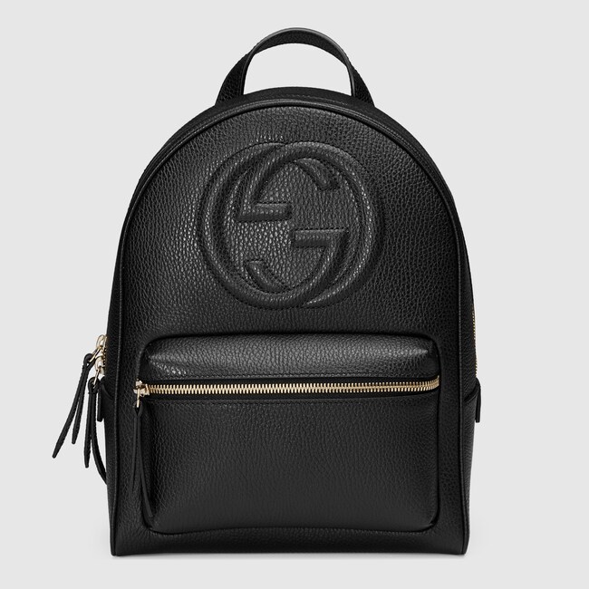 Soho Leather Chain Backpack In Black