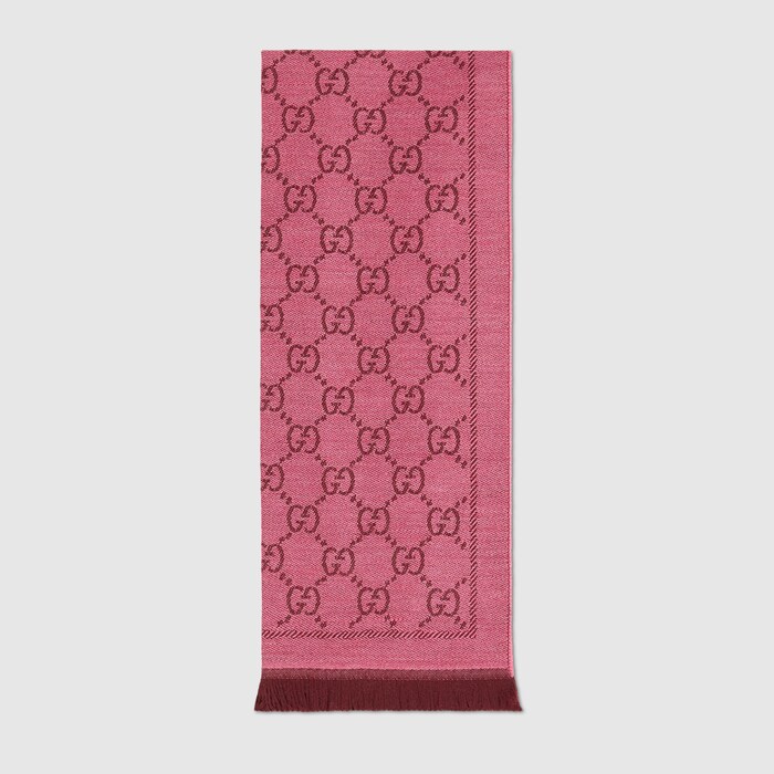 GUCCI GGパターンスカーフ GGウール スカーフ ・グレーウール | GUCCI公式