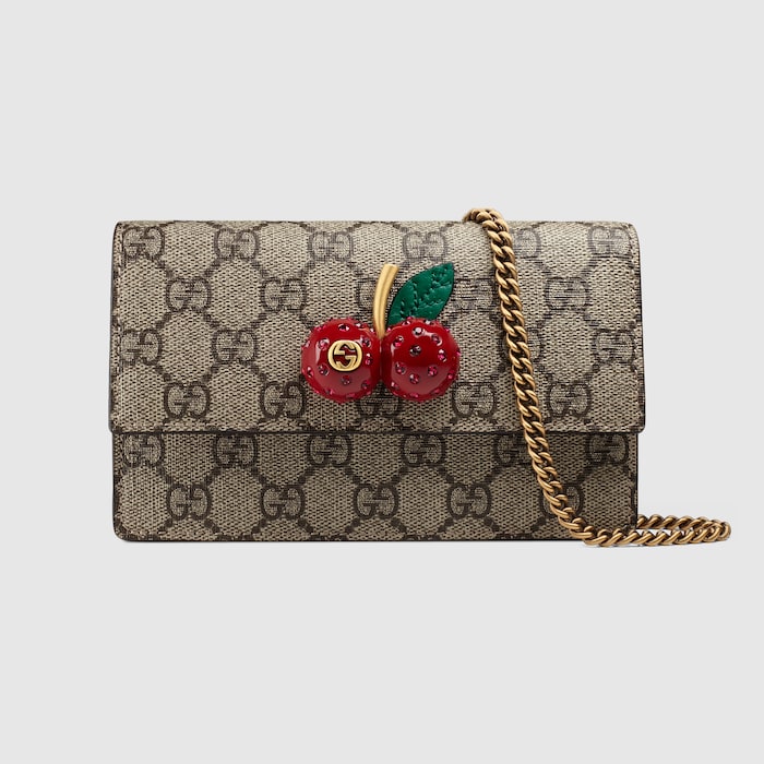 GUCCI グッチ　さくらんぼ GGスプリーム 折り財布 ストーン バイカラー 481291_K9GXT_8694_001_090_0000