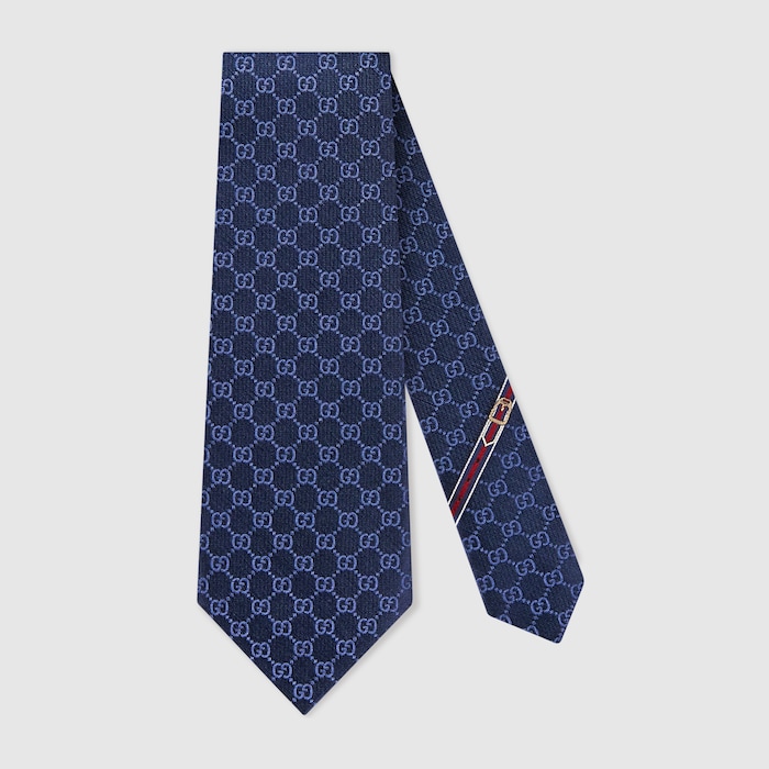 GUCCI GGパターン ネクタイ ネイビー GGシルク タイ ・ネイビーシルク | GUCCI公式