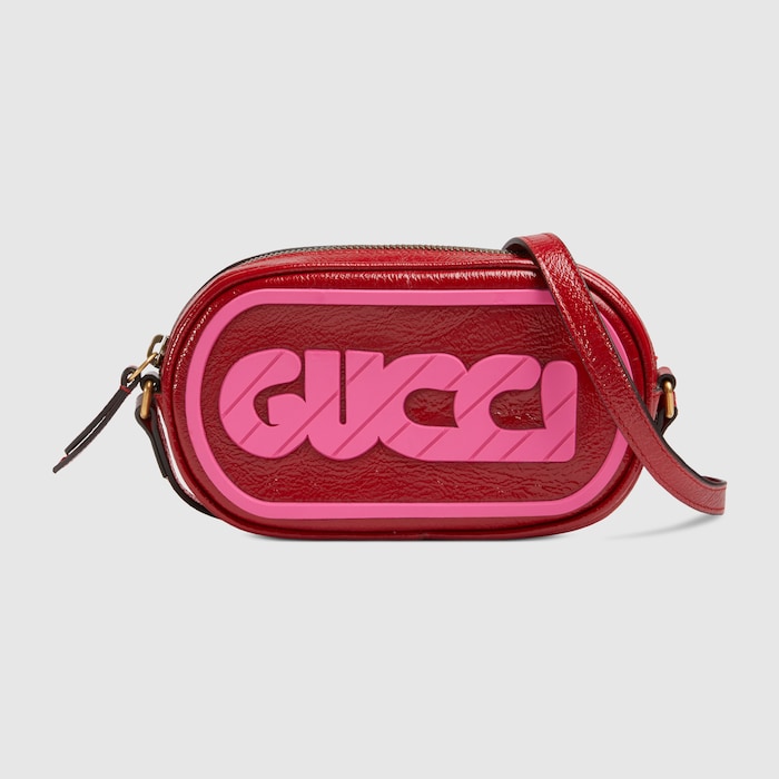 Gucci game shoulder bag in hibiscus red patent leather | GUCCI® NZ