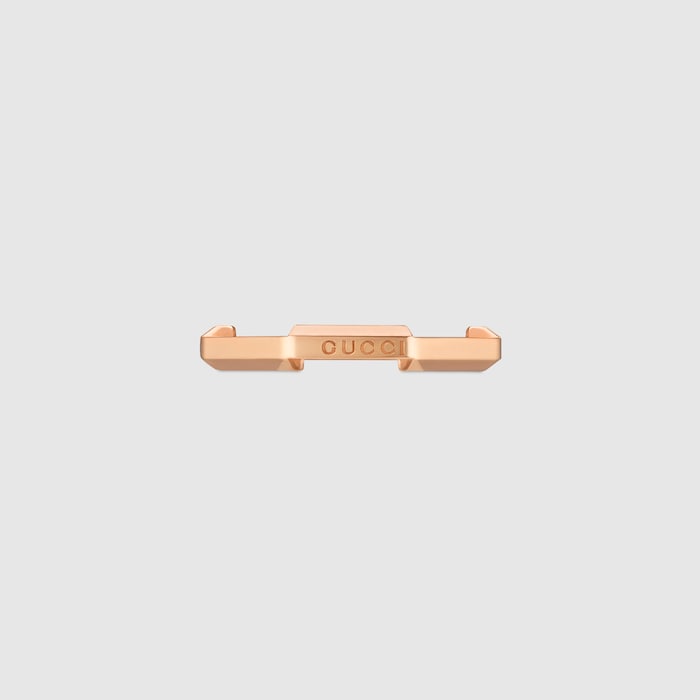 Gucci Link to Love 18k mirrored ring in 18k rose gold | GUCCI® US