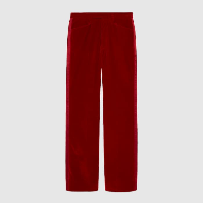 グッチ GUCCI ベルベット パンツ ベルト付 美品 672239_ZAHW3_6555_001_100_0000