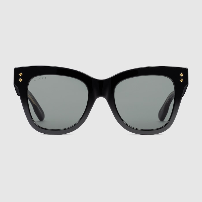 Cat-eye frame sunglasses in black acetate | GUCCI® US Cat-eye frame sunglasses in black acetate | GUCCI® US