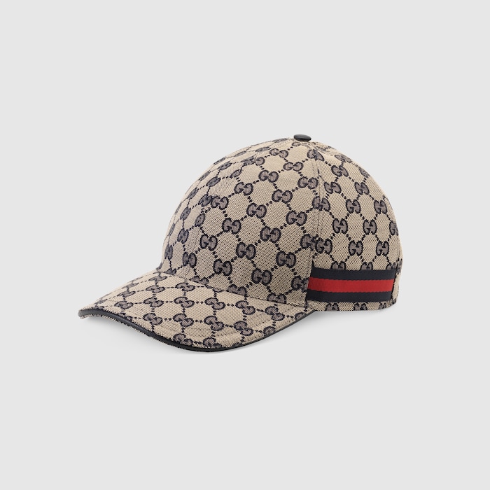GG canvas baseball hat with Web in beige and blue | GUCCI® US