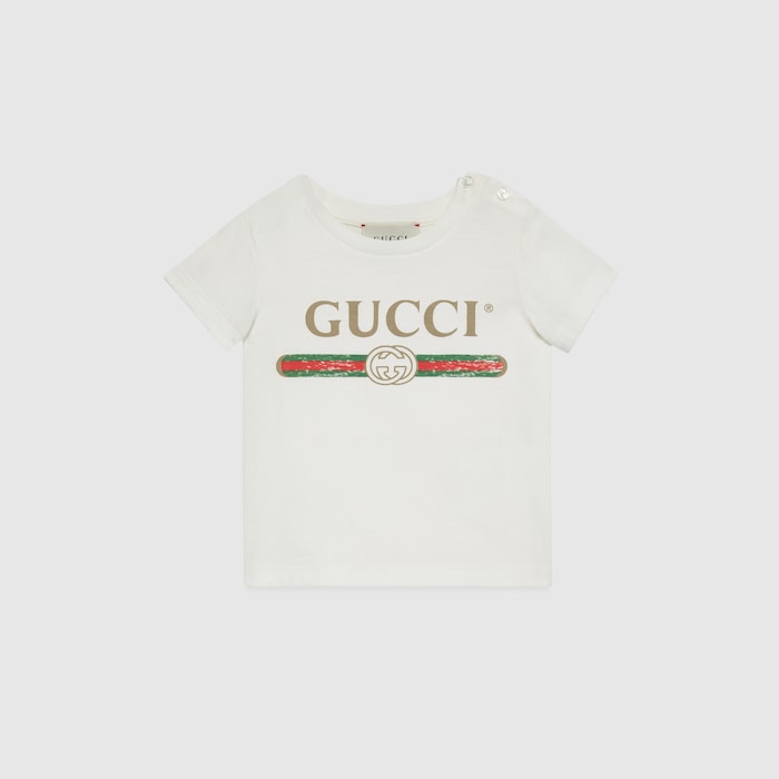 【新品未使用】箱付き　GUCCI baby ロゴ Tシャツ　80サイズ 504121_X3L64_9112_001_100_0000