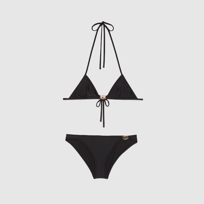 GG stretch jersey bikini in black | GUCCI® NL