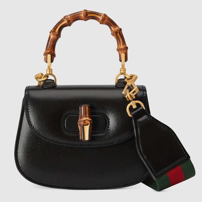 Gucci Bamboo 1947 mini bag in black leather | GUCCI® US